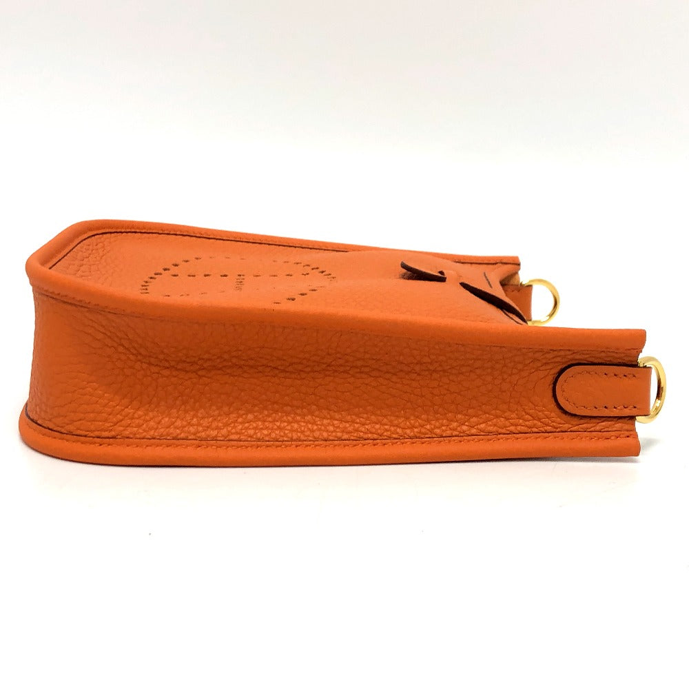 HERMES Shoulder Bag Taurillon Clemence Orange Evelyn TPM Women Used Authentic