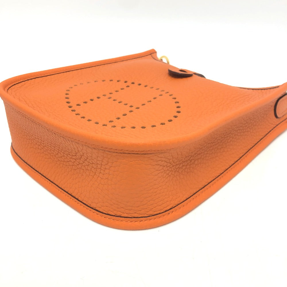 HERMES Shoulder Bag Taurillon Clemence Orange Evelyn TPM Women Used Authentic