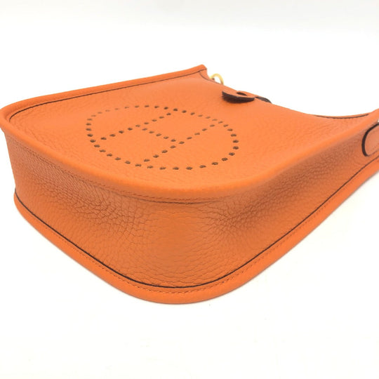 HERMES Shoulder Bag Taurillon Clemence Orange Evelyn TPM Women Used Authentic