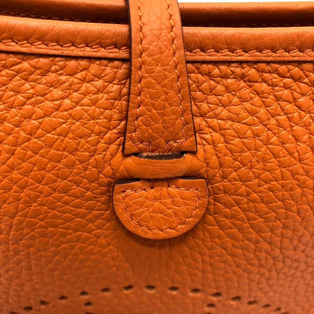 HERMES Shoulder Bag Taurillon Clemence Orange Evelyn TPM Women Used Authentic