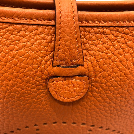 HERMES Shoulder Bag Taurillon Clemence Orange Evelyn TPM Women Used Authentic