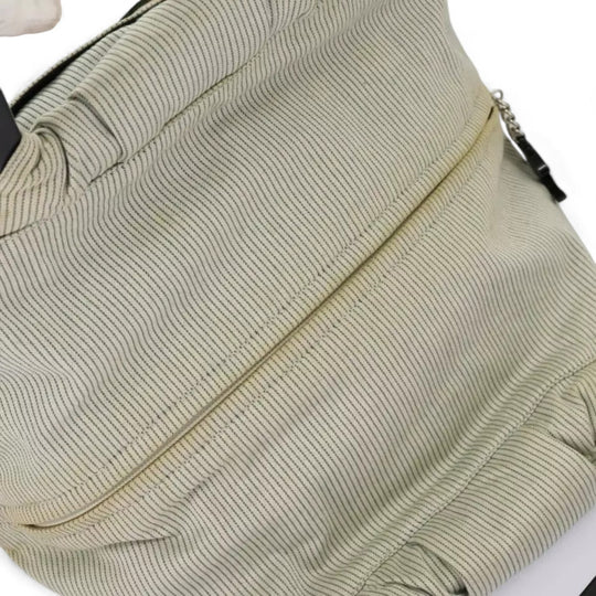 Chanel Handbag Canvas Green Silver CC Logo Bag