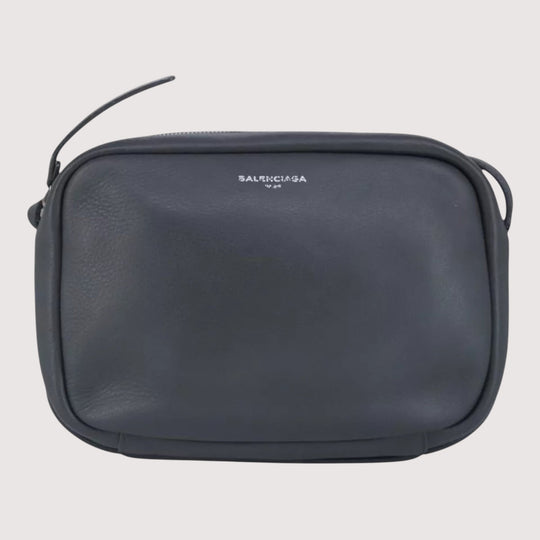 Balenciaga Everyday Camera S Shoulder Bag Leather Gray for Women