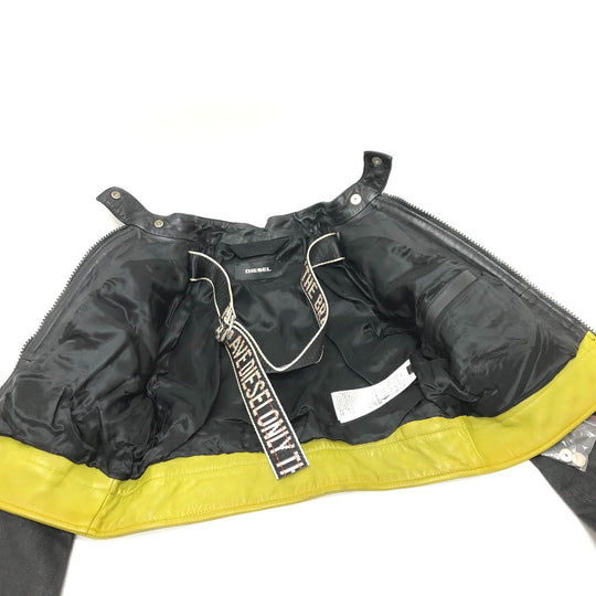 DIESEL Jacket leather multicolor Riders Women XXS Used Authentic