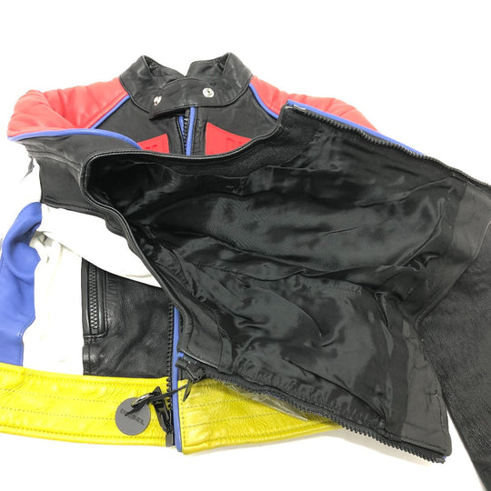 DIESEL Jacket leather multicolor Riders Women XXS Used Authentic