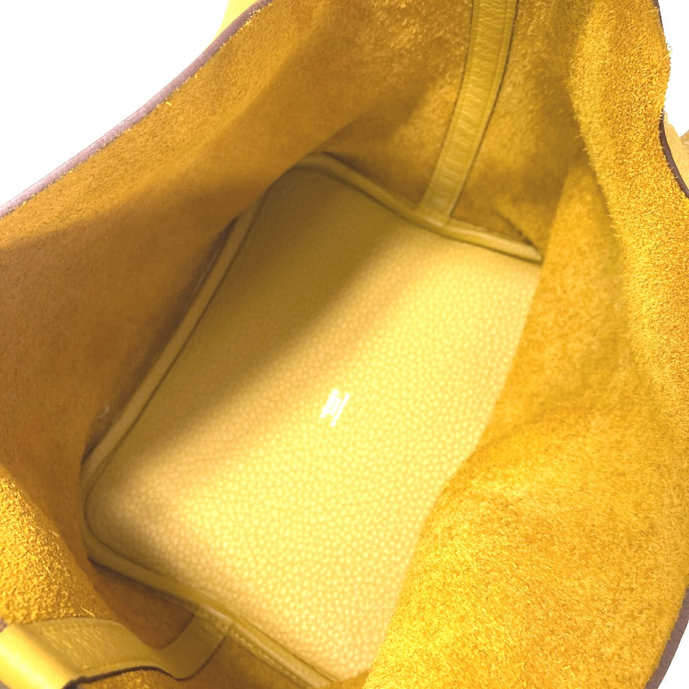 HERMES Handbag Taurillon Clemence yellow Picotin Lock MM 22 Women Used Authentic
