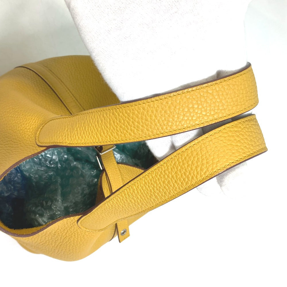 HERMES Handbag Taurillon Clemence yellow Picotin Lock MM 22 Women Used Authentic