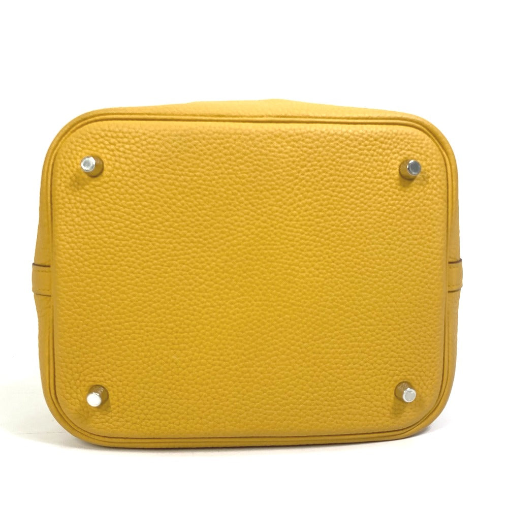 HERMES Handbag Taurillon Clemence yellow Picotin Lock MM 22 Women Used Authentic