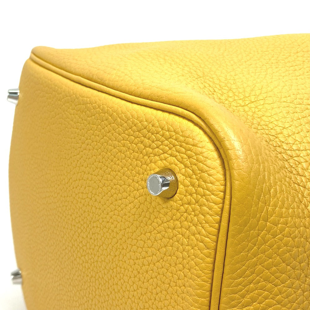 HERMES Handbag Taurillon Clemence yellow Picotin Lock MM 22 Women Used Authentic