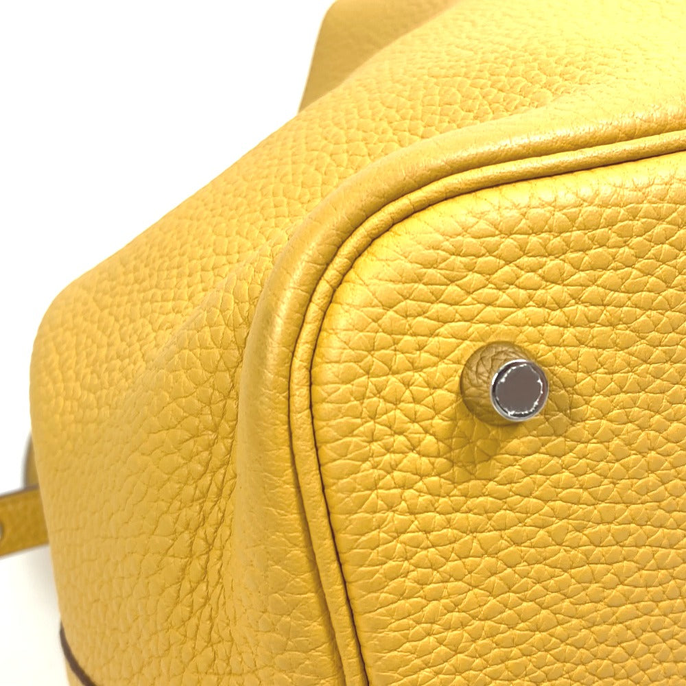 HERMES Handbag Taurillon Clemence yellow Picotin Lock MM 22 Women Used Authentic