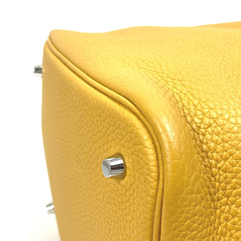 HERMES Handbag Taurillon Clemence yellow Picotin Lock MM 22 Women Used Authentic