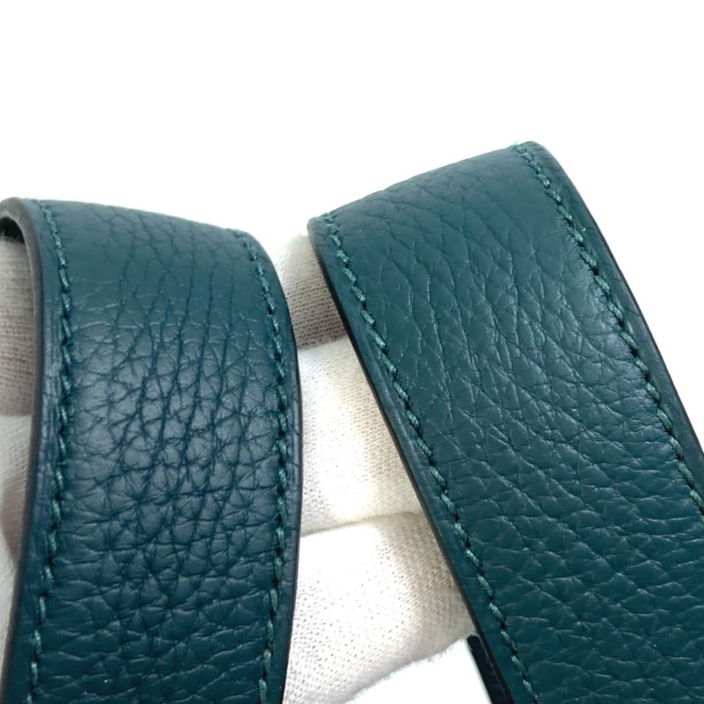HERMES Handbag Taurillon Clemence Green x Blue type Pico Tan Lock MM