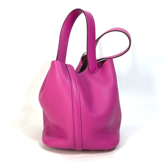 HERMES Handbag Taurillon Clemence pink Pico Tan Lock MM Women Used Authentic