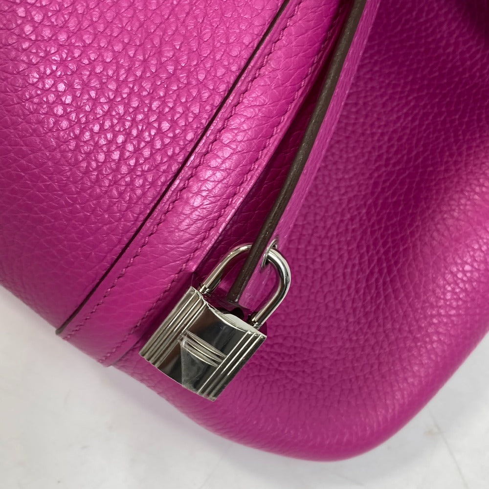 HERMES Handbag Taurillon Clemence pink Pico Tan Lock MM Women Used Authentic