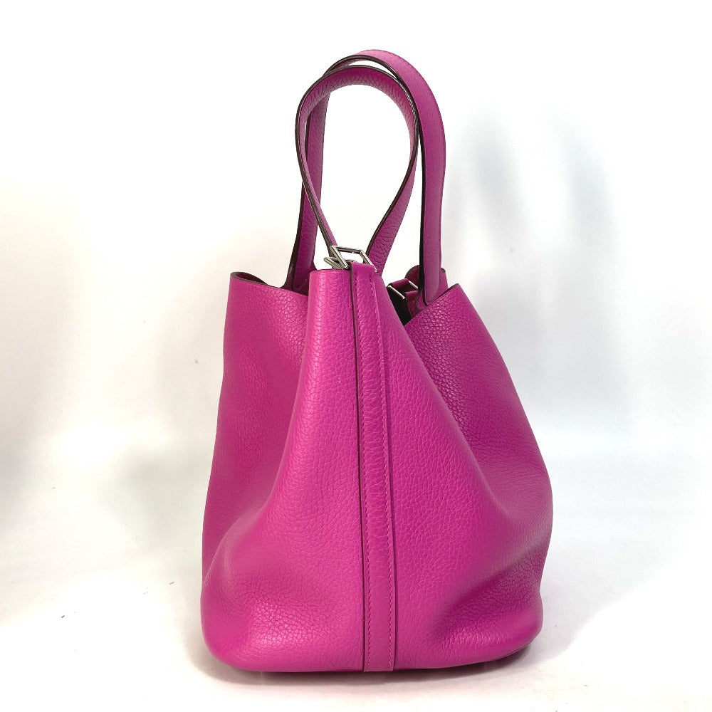 HERMES Handbag Taurillon Clemence pink Pico Tan Lock MM Women Used Authentic