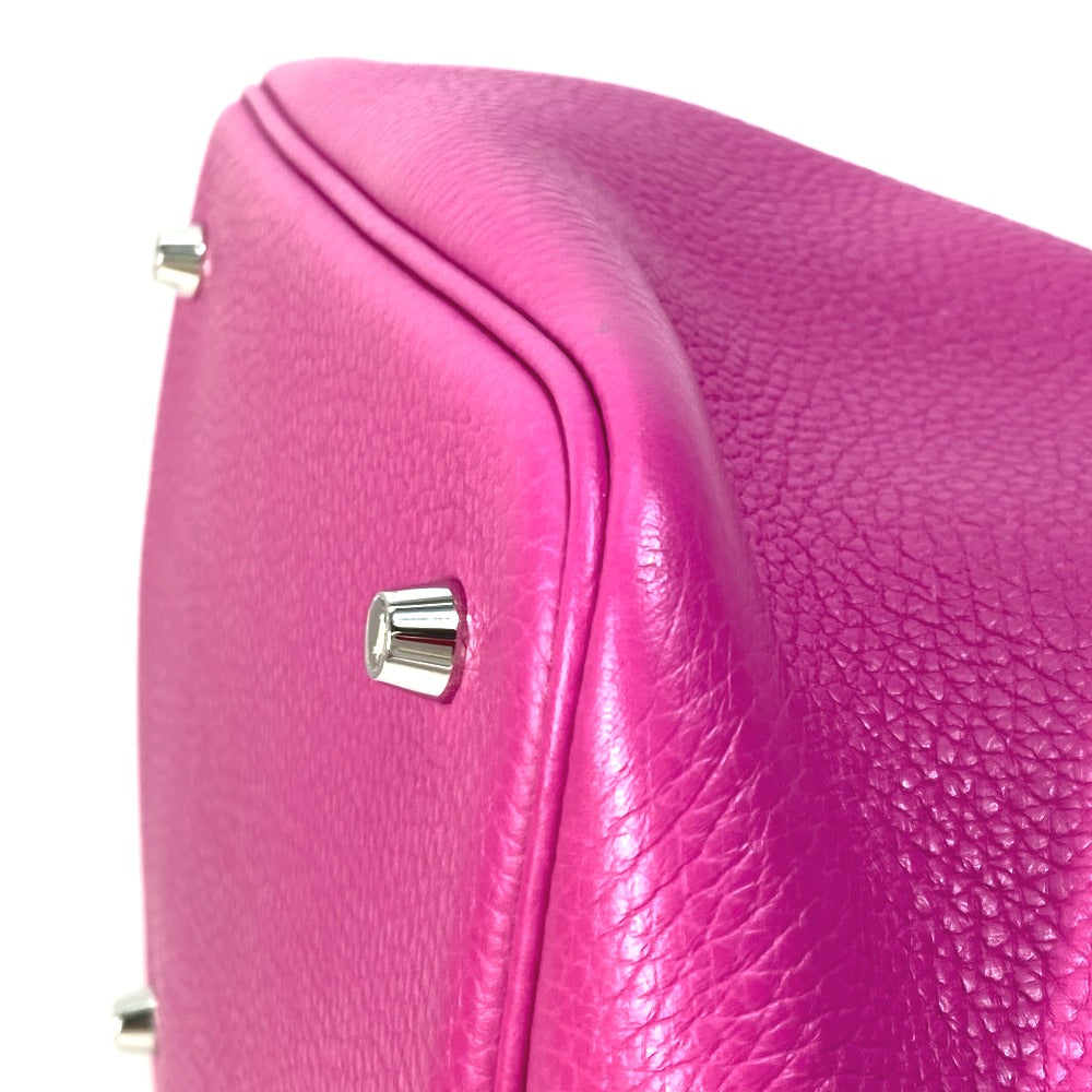 HERMES Handbag Taurillon Clemence pink Pico Tan Lock MM Women Used Authentic