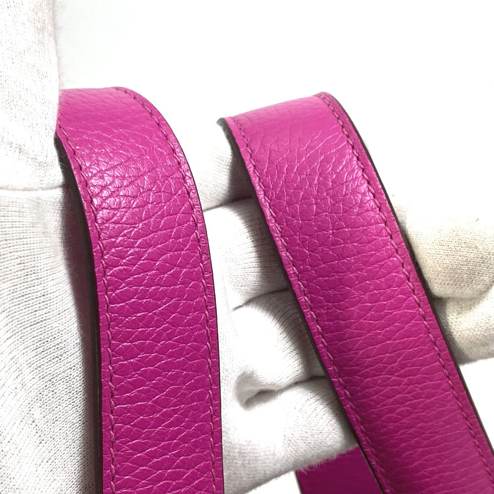 HERMES Handbag Taurillon Clemence pink Pico Tan Lock MM Women Used Authentic