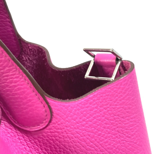 HERMES Handbag Taurillon Clemence pink Pico Tan Lock MM Women Used Authentic