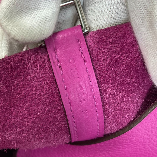 HERMES Handbag Taurillon Clemence pink Pico Tan Lock MM Women Used Authentic