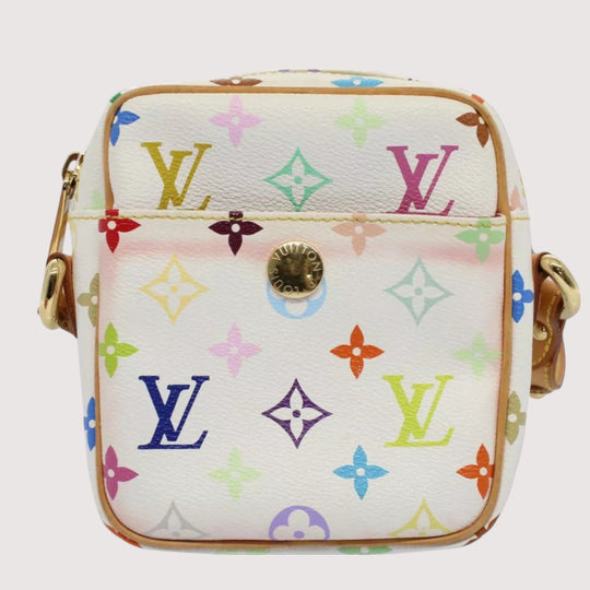 Louis Vuitton Monogram Canvas Shoulder Bag White Multicolor Women's Handbag