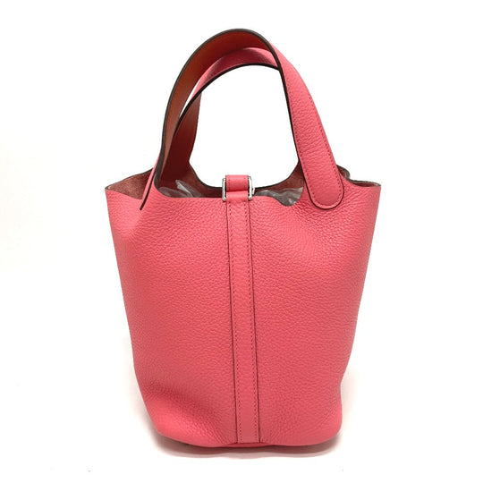 HERMES Handbag Taurillon Clemence pink Picotan Lock PM Women Used Authentic