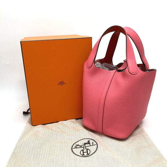 HERMES Handbag Taurillon Clemence pink Picotan Lock PM Women Used Authentic