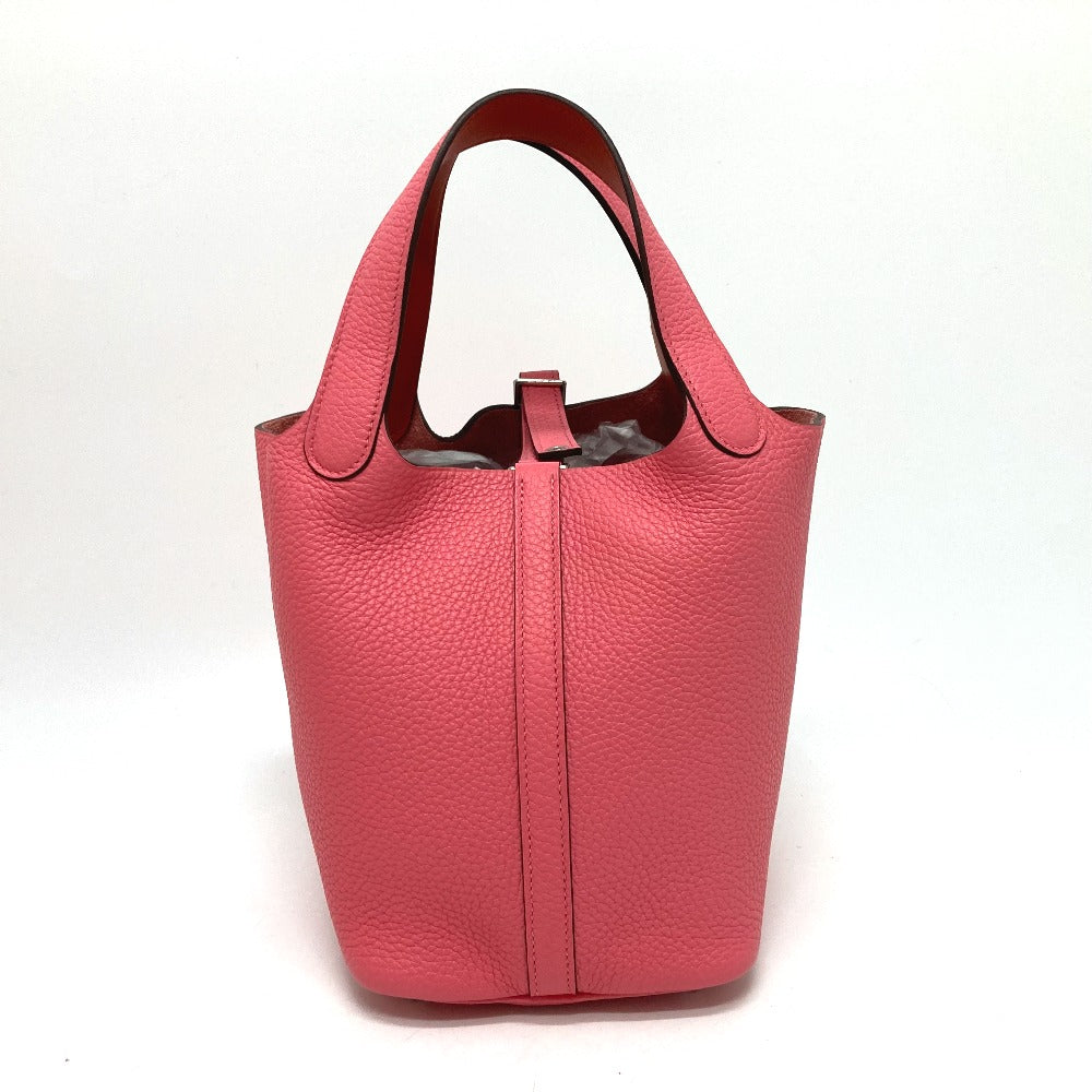 HERMES Handbag Taurillon Clemence pink Picotan Lock PM Women Used Authentic