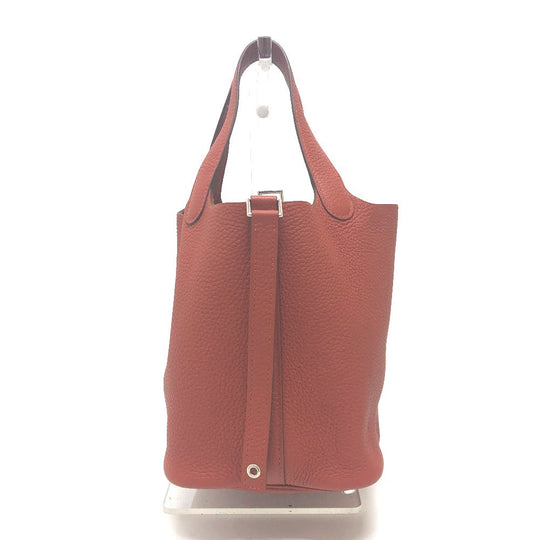 HERMES Handbag Taurillon Clemence Red Picotan Lock PM