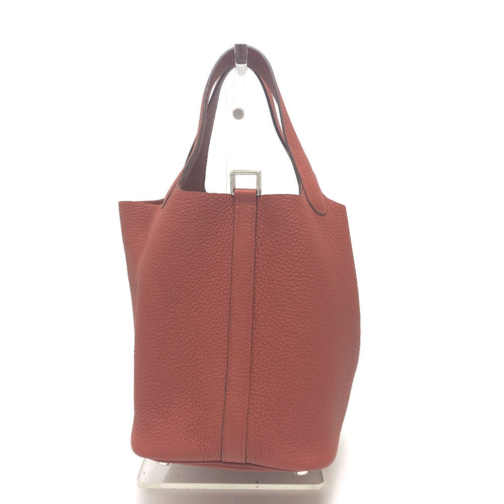 HERMES Handbag Taurillon Clemence Red Picotan Lock PM