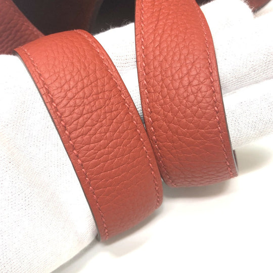 HERMES Handbag Taurillon Clemence Red Picotan Lock PM