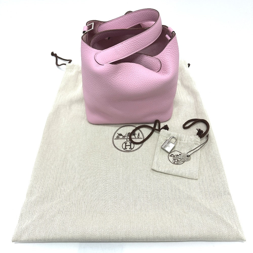HERMES Handbag Taurillon Clemence pink Picotin Lock PM 18 Women Used Authentic