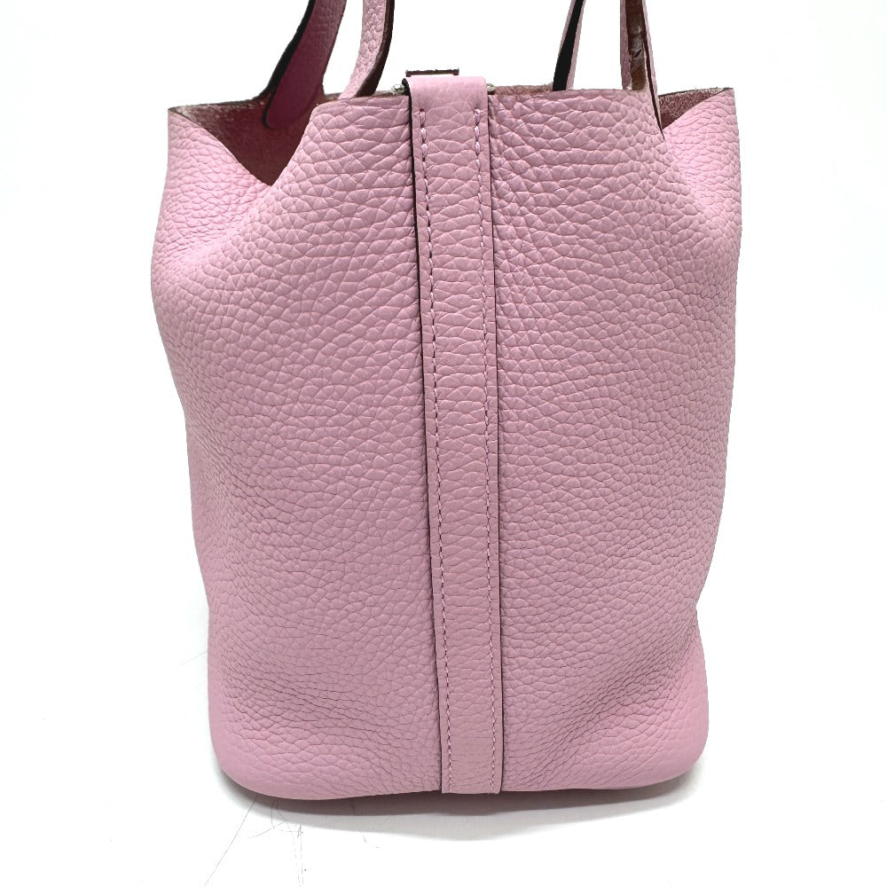HERMES Handbag Taurillon Clemence pink Picotin Lock PM 18 Women Used Authentic
