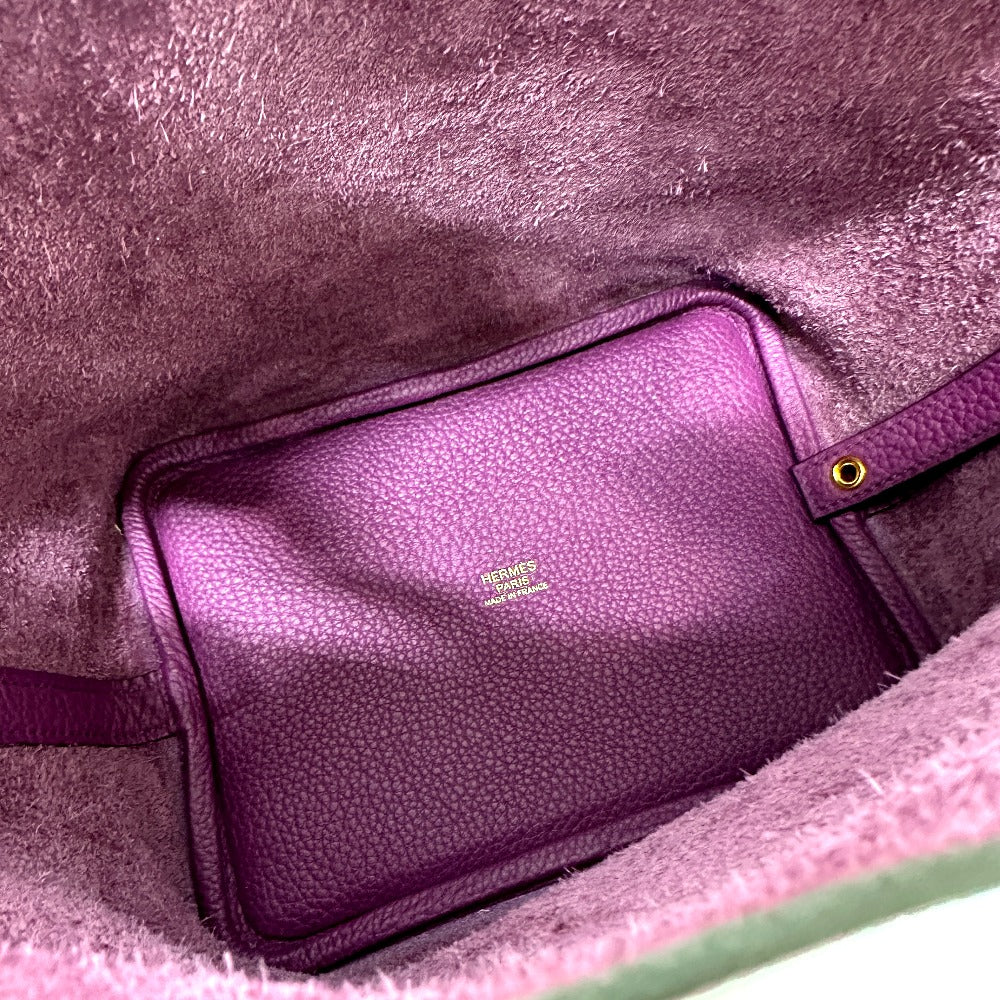 HERMES Handbag Taurillon Clemence purple Picotan Lock PM Women Used Authentic