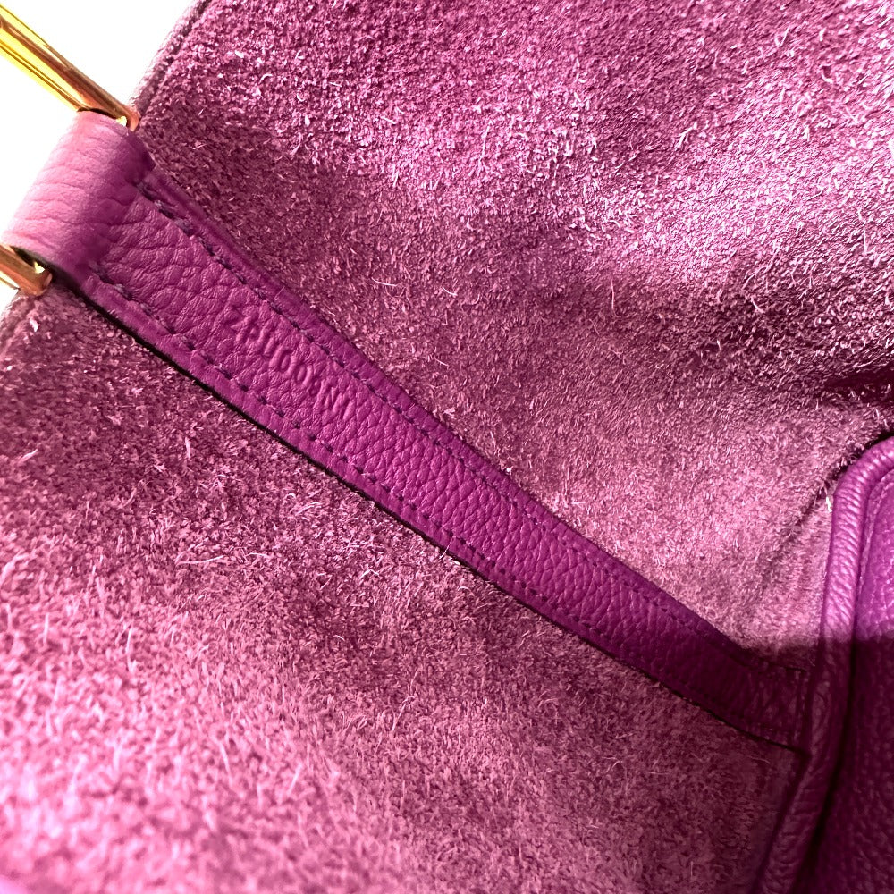 HERMES Handbag Taurillon Clemence purple Picotan Lock PM Women Used Authentic