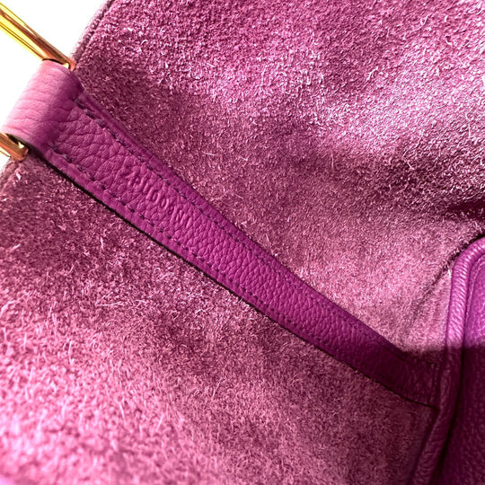 HERMES Handbag Taurillon Clemence purple Picotan Lock PM Women Used Authentic