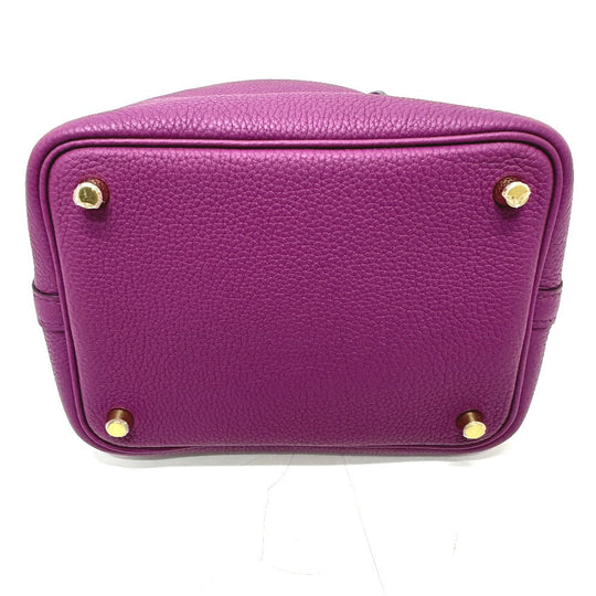HERMES Handbag Taurillon Clemence purple Picotan Lock PM Women Used Authentic