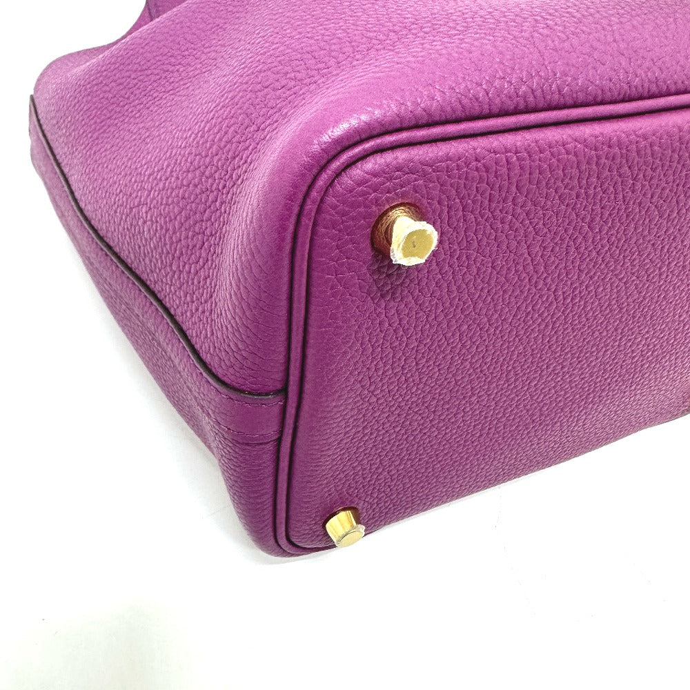 HERMES Handbag Taurillon Clemence purple Picotan Lock PM Women Used Authentic