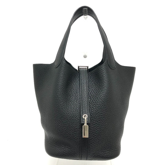 HERMES Handbag leather black Picotan Lock PM