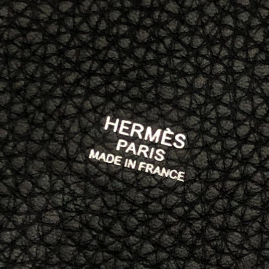 HERMES Handbag leather black Picotan Lock PM