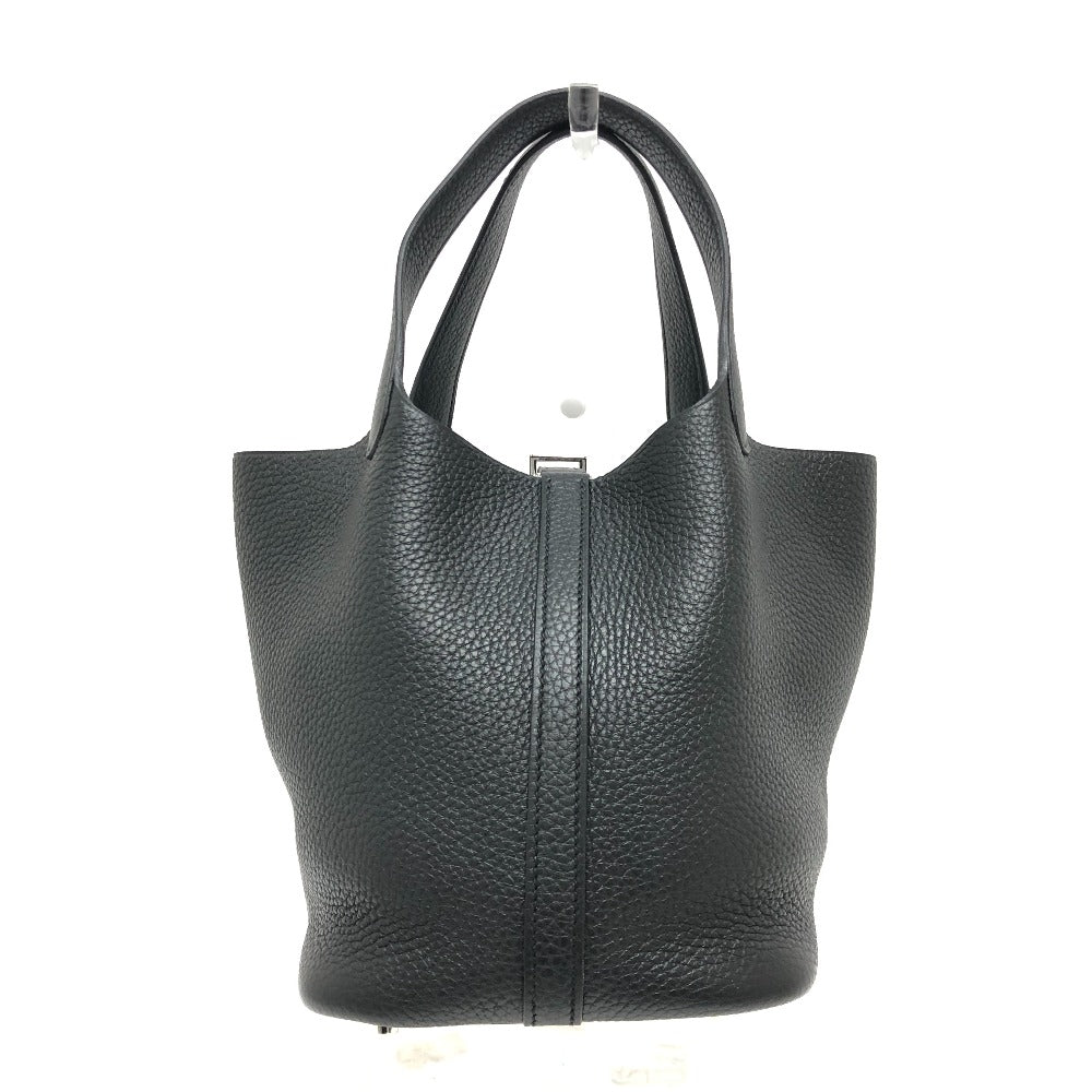 HERMES Handbag leather black Picotan Lock PM