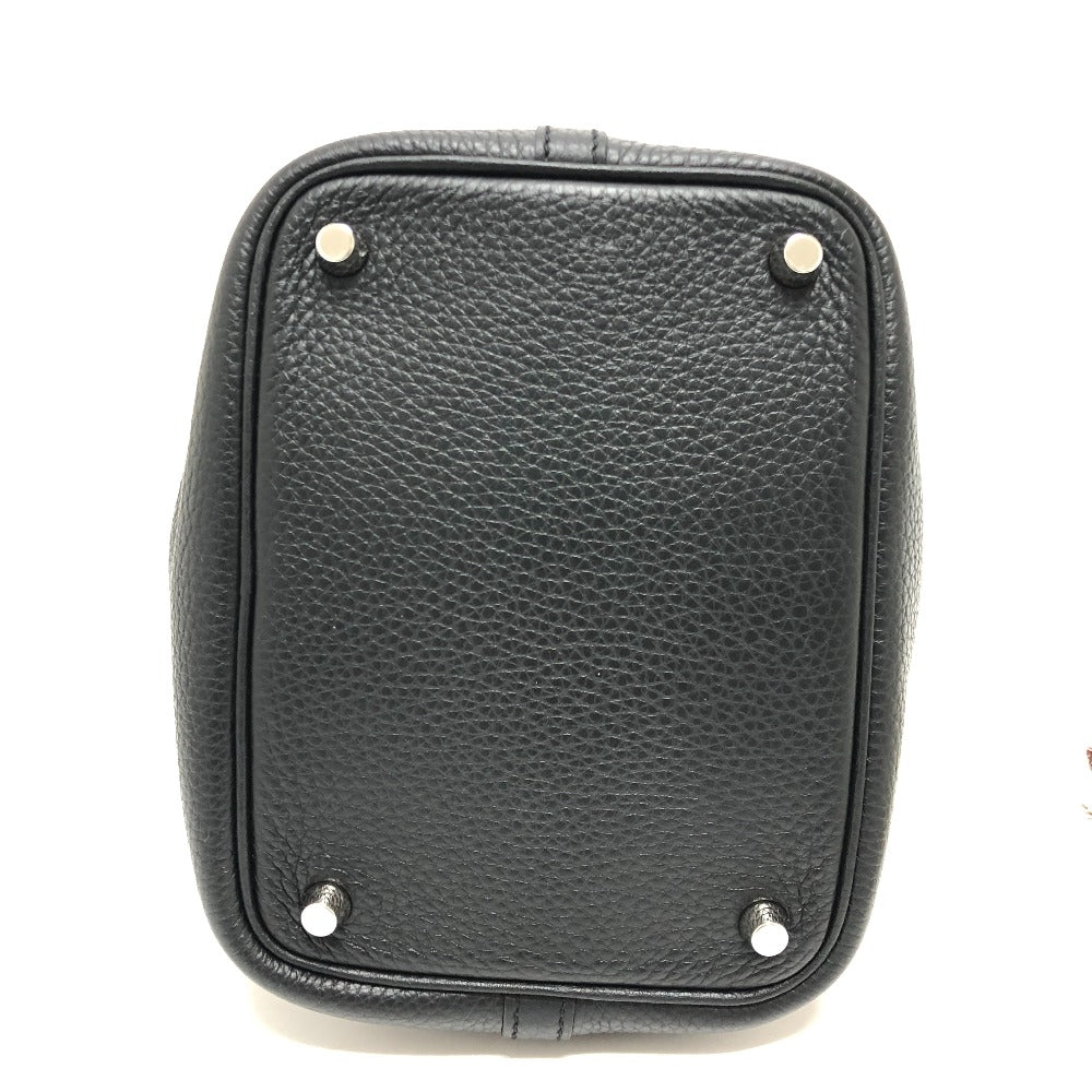 HERMES Handbag leather black Picotan Lock PM
