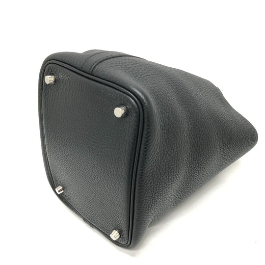 HERMES Handbag leather black Picotan Lock PM
