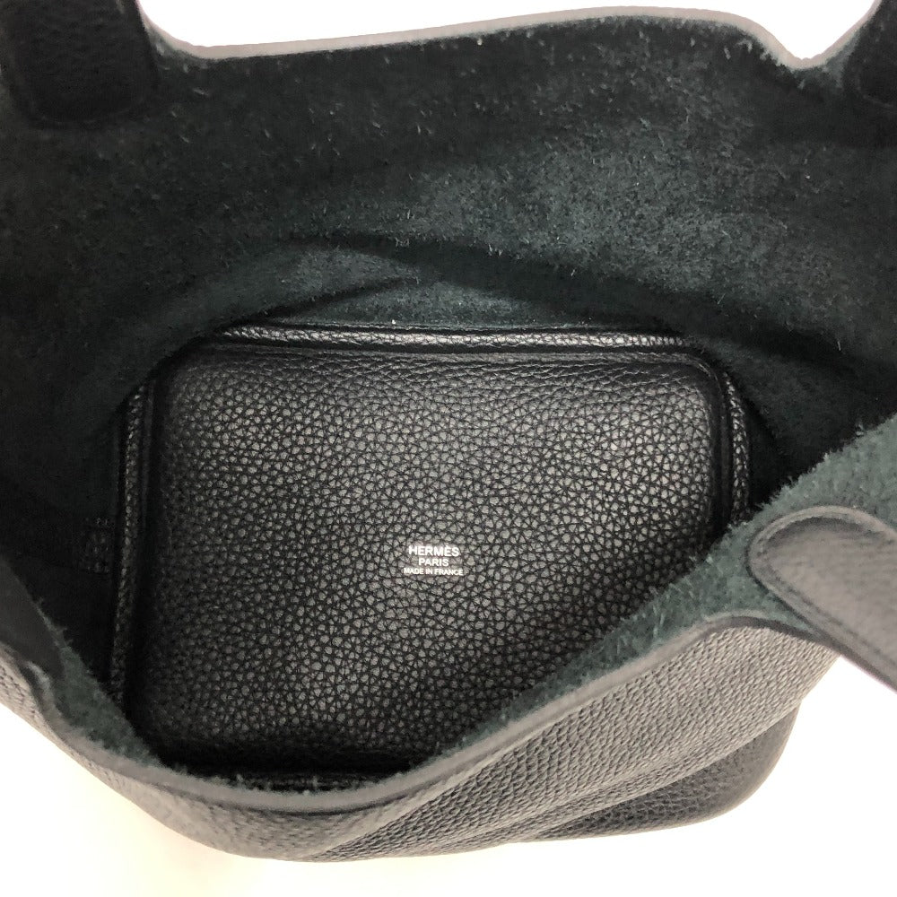 HERMES Handbag leather black Picotan Lock PM