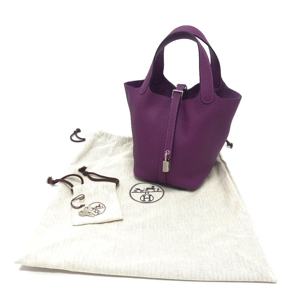 HERMES Handbag leather purple Picotan Lock PM