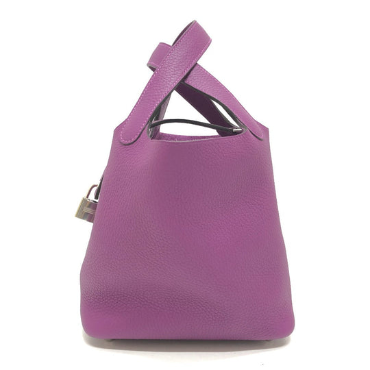 HERMES Handbag leather purple Picotan Lock PM