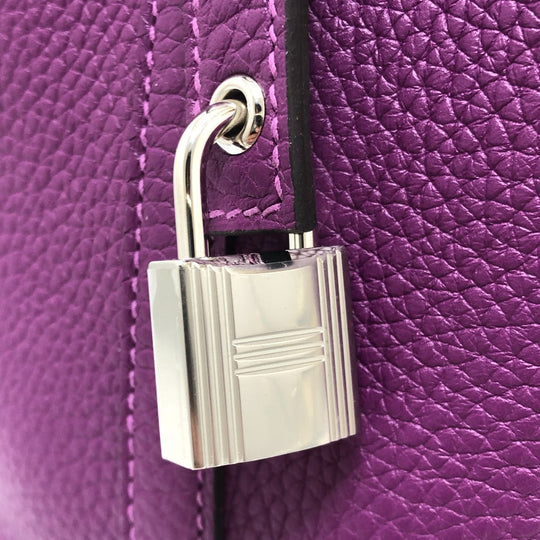 HERMES Handbag leather purple Picotan Lock PM