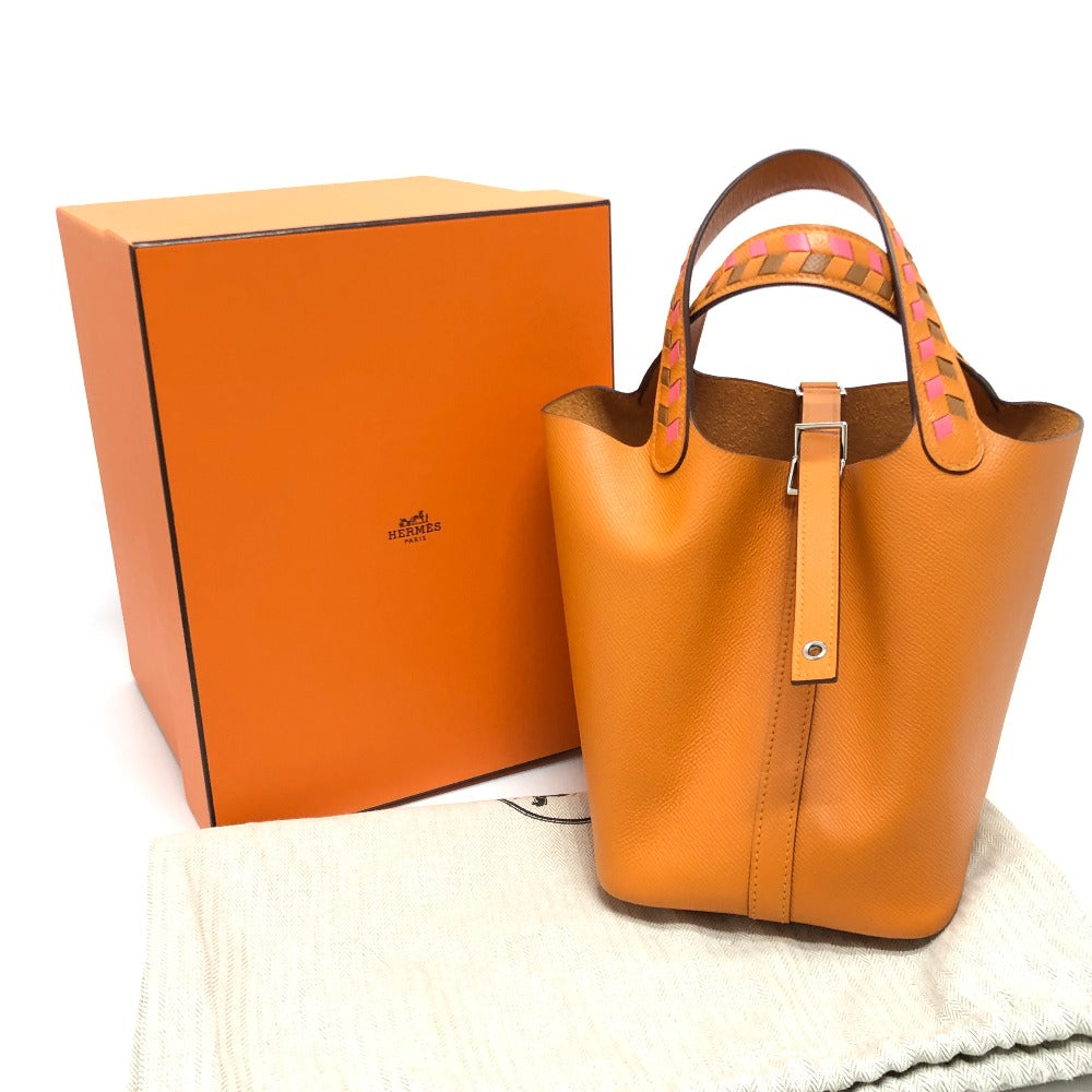 HERMES Handbag Epsom Orange Picotan Lock PM Tresage