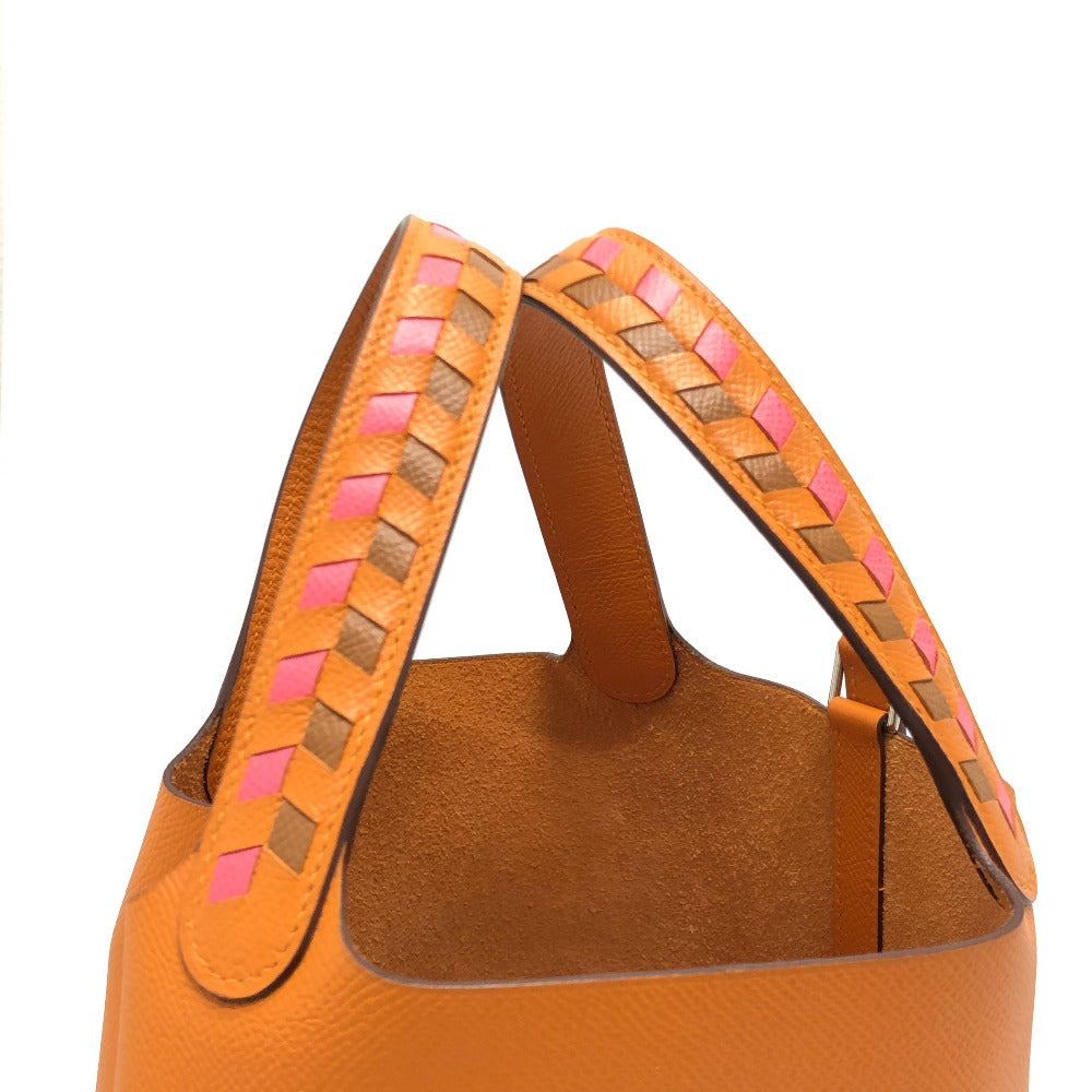 HERMES Handbag Epsom Orange Picotan Lock PM Tresage