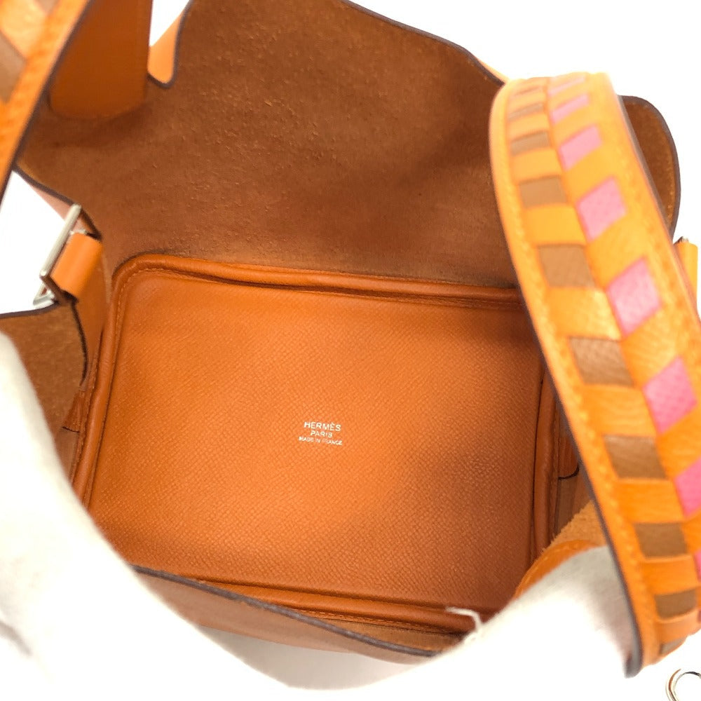 HERMES Handbag Epsom Orange Picotan Lock PM Tresage