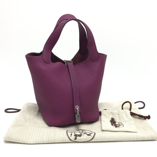 HERMES Handbag Togo purple Picotan Lock PM